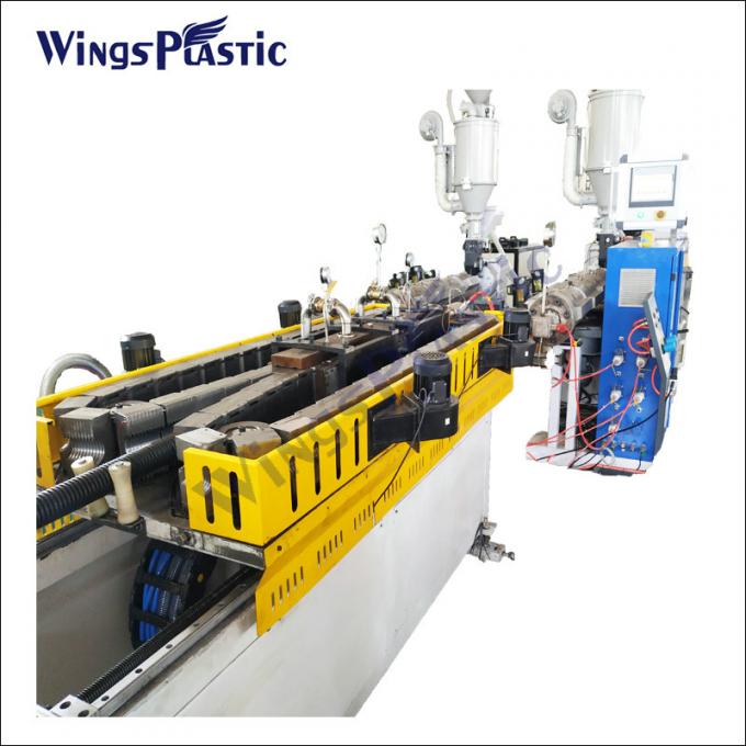 Plastik PE Dual Wall Corrugated Drainage Pipe Extruder Machine 6-8m/Min 2
