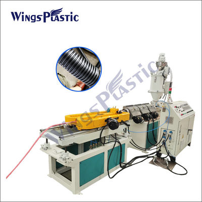Mesin Extruder Pipa Bergelombang Dinding Tunggal 10-32mm Mesin Pembuat Pipa PVC PE