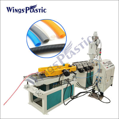 Mesin Extruder Pipa Bergelombang Dinding Tunggal 10-32mm Mesin Pembuat Pipa PVC PE