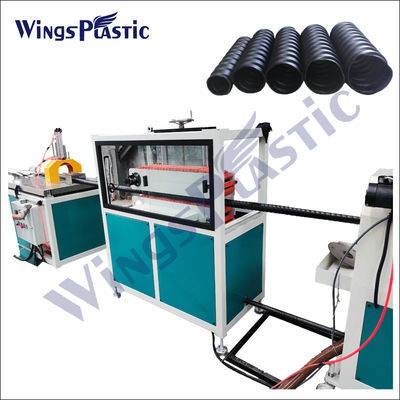 Max 150mm PE Lini Produksi Pipa Bergelombang PE Spiral Duct Forming Machine