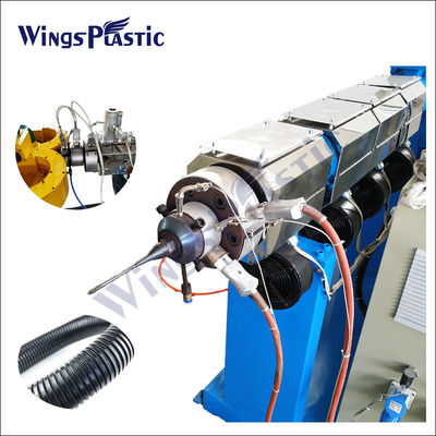 Sepenuhnya Otomatis Plastik PE PP PVC Dinding Tunggal Pipa Bergelombang Membuat Mesin Extruder