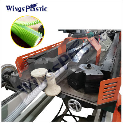 Plastik PE Dual Wall Corrugated Drainage Pipe Extruder Machine 6-8m/Min
