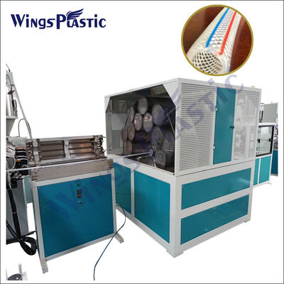 Tiga Lapisan Serat PVC Diperkuat Peletakan Garde Selang Pipa Ekstrusi Membuat Mesin Produksi Line