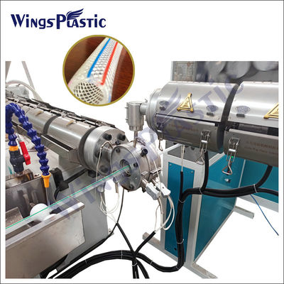 Tiga Lapisan Serat PVC Diperkuat Peletakan Garde Selang Pipa Ekstrusi Membuat Mesin Produksi Line
