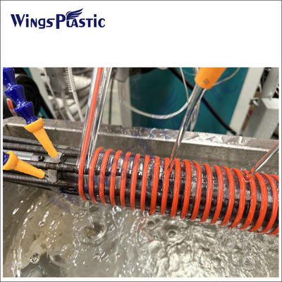 Plastic Extrusion Machine Line Untuk Spiral PVC Suction Hose / Plastic PVC Spiral Suction Hose Pipe Extruder Line Produksi