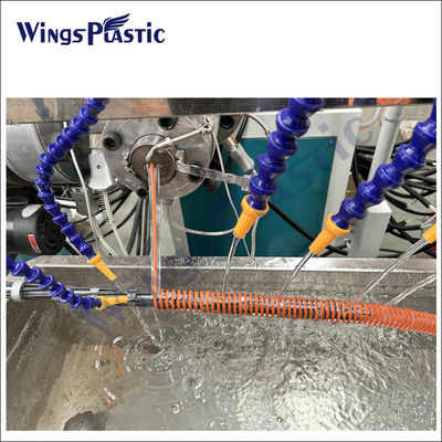 Plastic Extrusion Machine Line Untuk Spiral PVC Suction Hose / Plastic PVC Spiral Suction Hose Pipe Extruder Line Produksi