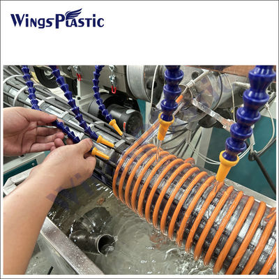 Plastic Extrusion Machine Line Untuk Spiral PVC Suction Hose / Plastic PVC Spiral Suction Hose Pipe Extruder Line Produksi